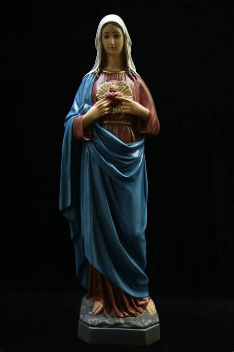 Immaculate Heart Of Mary Mother Catholic Italian Statue Sculpture Italy