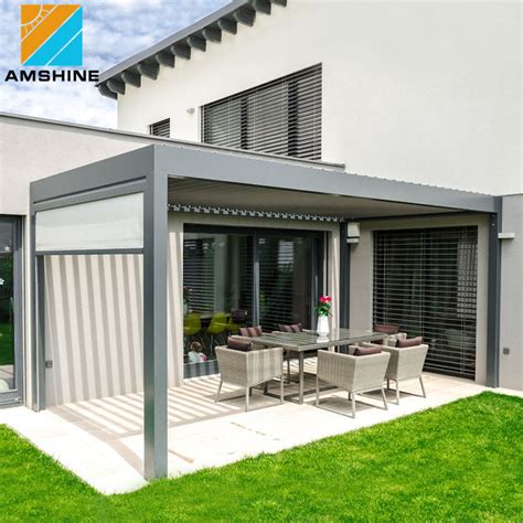 Weatherproof Aluminium Terrace Roof Motorized Pergola Outdoor Gazebo