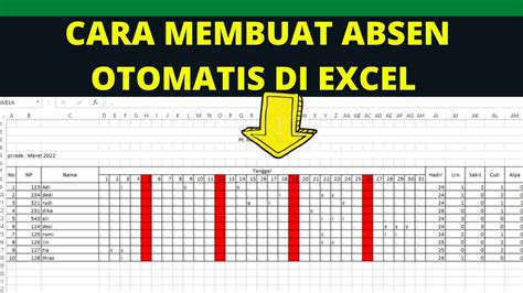 Begini Yang Benar Cara Membuat Absen Di Excel│absen Otomatis Untuk Siswa Karyawan Dan Lainya