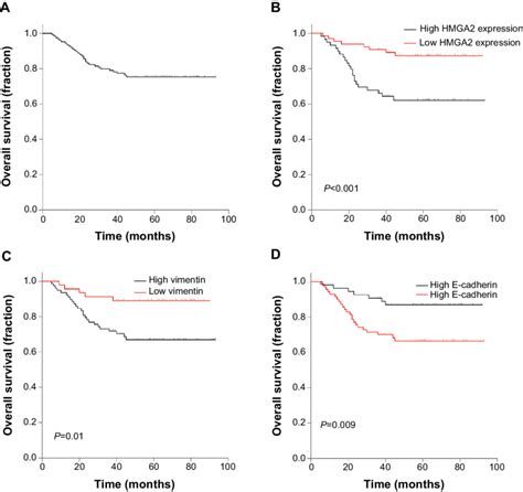 A Kaplanmeier Survival Curves Of Overall Survival In 124 Patients Download Scientific