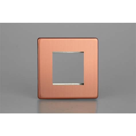 Varilight Urban Screwless DataGrid Plate 2 Grid Spaces Brushed Copper