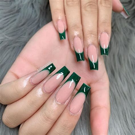 Green French Tip Nails Designs You Will Fall In Love With Nail