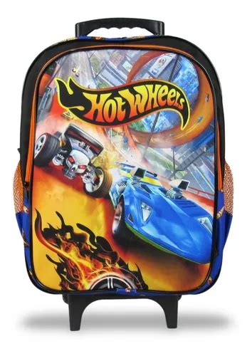 Mochila Escolar De Rodinhas Hot Wheels Frete Gr Tis