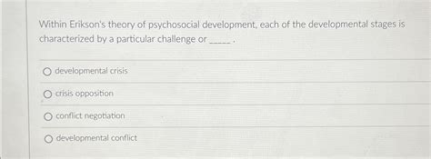 Solved Within Erikson's theory of psychosocial development, | Chegg.com