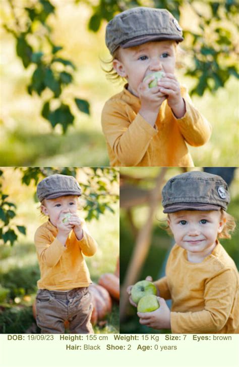 Kid Model Mastery: Elegant Compcard Template