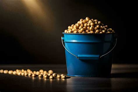 A Bucket Of Soybeans On A Dark Table AI Generated 33372303 Stock Photo