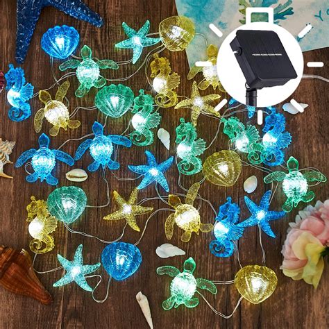 Jashika Solar Power Ocean Fish String Lights Outdoor Garden Lights