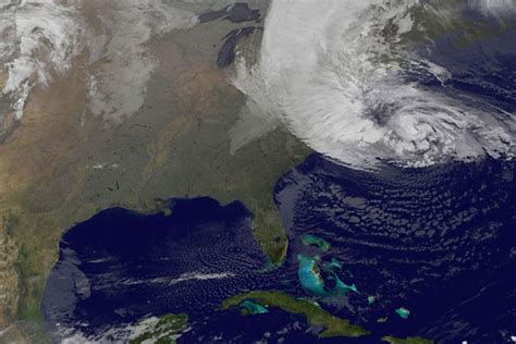 A Nasa Satellite Image Shows Hurricane Sandy On The East Coast Of The