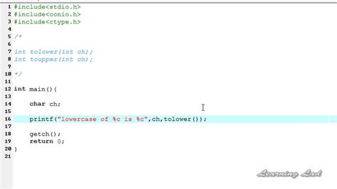 Tolower Toupper Functions In C Programming Video Tutorial For