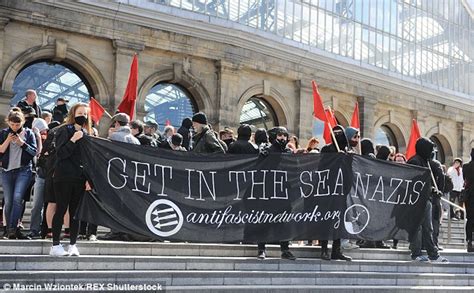 White Man March Clashes With Anti Fascist Protesters In Liverpool Daily Mail Online