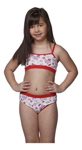 Kit Conjuntos Lingerie Infantil Top Calcinha Menina Mo A