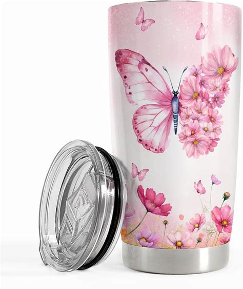 Sandjest Butterfly Tumbler 20oz Butterfly Ts For Women Girl Teen Stainless Steel