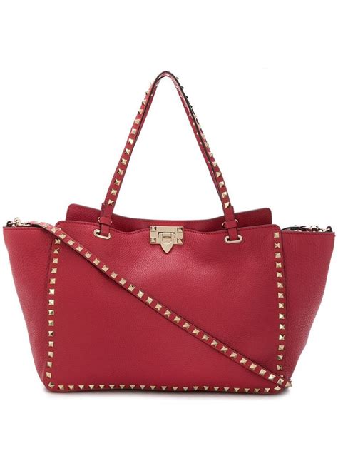 Valentino Valentino Garavani Rockstud Tote Bag Red Rockstud Tote