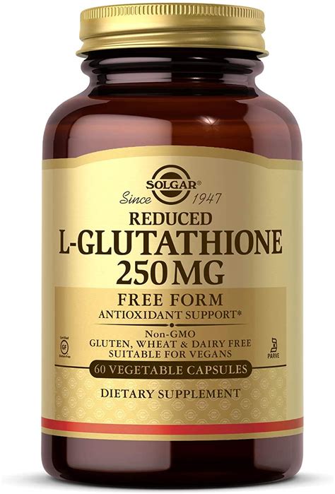 Solgar Reduced L Glutathione Vegetable Capsules 250 Mg 30 Count