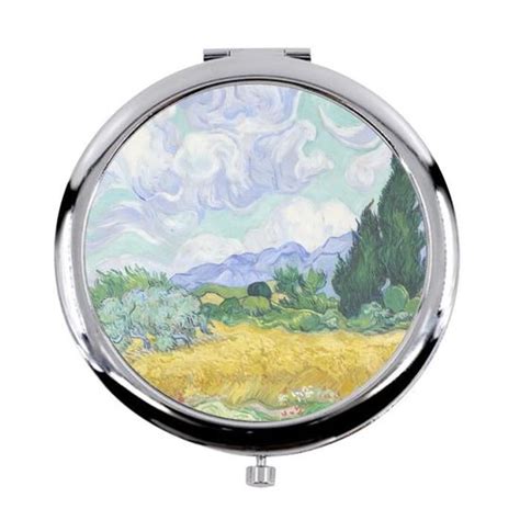 Miroir De Poche En M Tal Vincent Van Gogh Champ De Bl Avec Cypr S