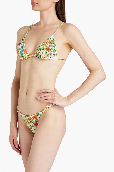 ONIA Floral Print Triangle Bikini Top THE OUTNET