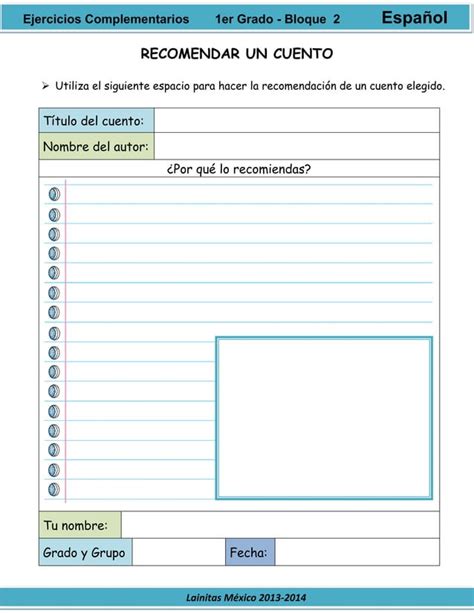 1er Grado Bloque 2 Ejercicios Complementarios Pdf