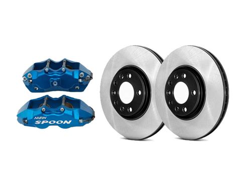 Spoon Sports Brake Calipers And 4x100 Rotors Package For 4 Lugs Civic