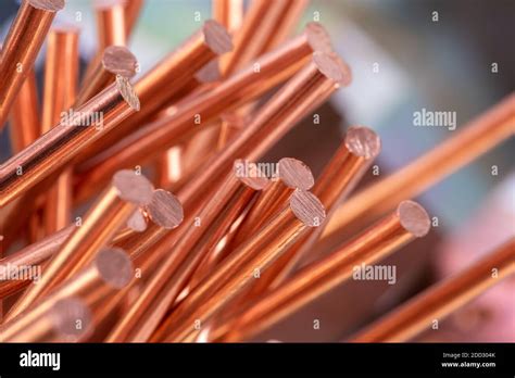 Copper Rod Close Up With Blurred Background Stock Photo Alamy