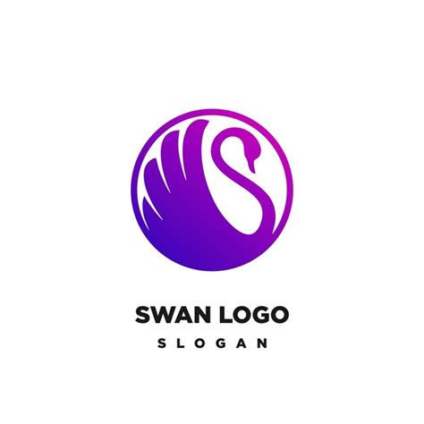 Plantilla Vectorial Del Logotipo Del Icono Del Cisne Vector Premium