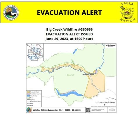 Evacuation Alert In Place For Big Creek Fire North Of Fort St James