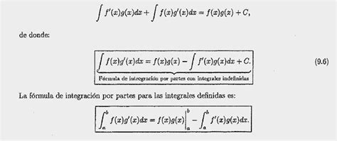 Analisis Matematico Integrales Por Partes Y Sustitución De Una Variable Teoria