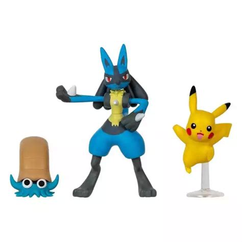 POKÉMON BATTLE FIGURE Set Figure 3 Pack Pikachu Omanyte Lucario EUR