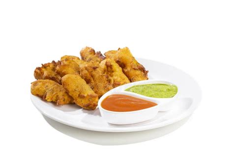 Indian Traditional Paneer Pakora Stock Image Image Of Chutney