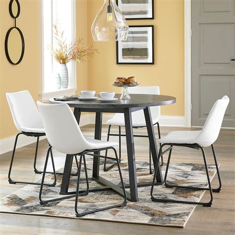 Signature Design By Ashley Centiar D372 07x4d372 16x1 5 Piece Round Dining Table Set With White