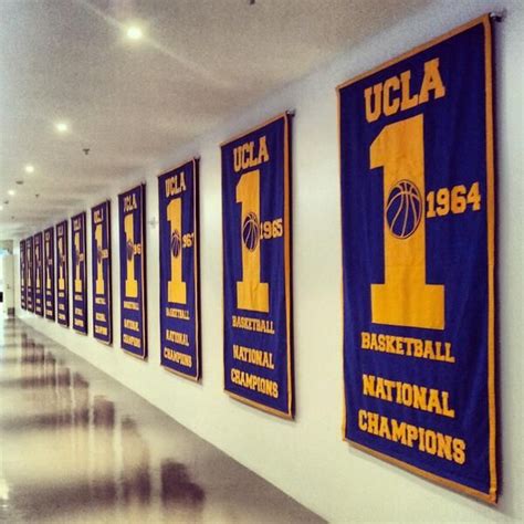 The new banners hanging in the UCLA Basketball hallway by the locker ...