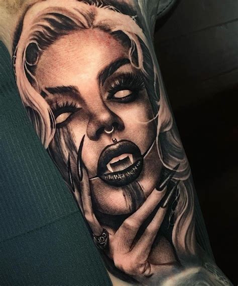 Vampire Tattoo Vampire Art Portrait Tattoo Sleeve Sleeve Tattoos