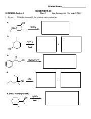 HW 6 Pdf Printed Name HOMEWORK 6 CHEM 2060 Section 1 1 20 Pts