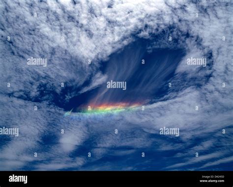 Circumhorizontal Arc (Fire Rainbow) Optical Phenomenon In The Clouds Stock Photo - Alamy