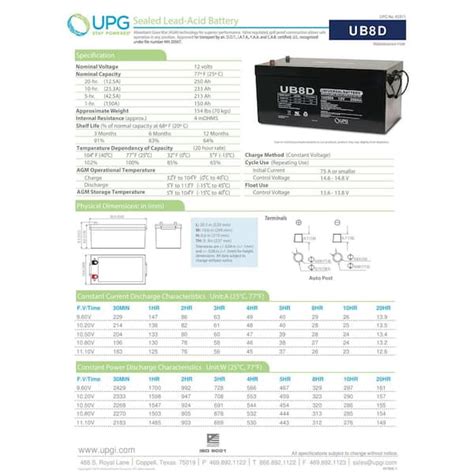 UPG 12 Volt Ah Connector Terminal Sealed Lead Acid 41 OFF