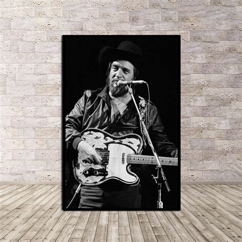 Waylon Jennings Playing the Guitar Poster or Canvas Wall Decor Modern ...