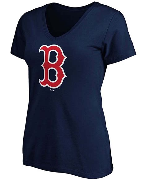 Fanatics Plus Size Navy Boston Red Sox Core Official Logo V Neck T