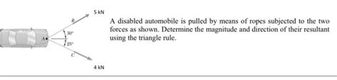 Solved 5 KN A Disabled Automobile Is Pulled By Means Of Chegg