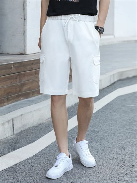 Manfinity Hypemode Men Letter Patched Flap Pocket Shorts SHEIN USA