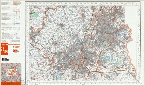 Map Lille France 1978 Carte Topographique 150 000 Lille Antique