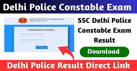 Ssc Delhi Police Constable Result 2023 Result Of Delhi Police