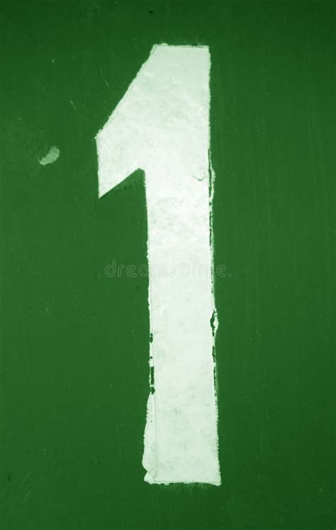 Number 1 in Stencil on Metal Wall in Green Tone Stock Photo - Image of ...