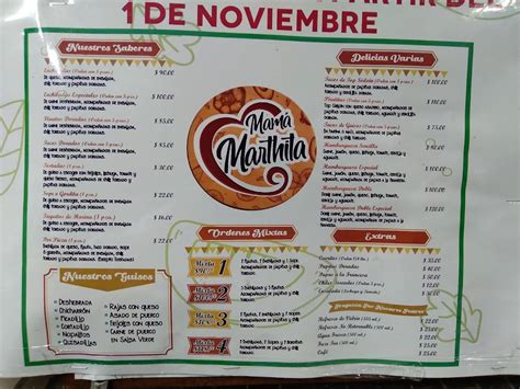 Menu At Antojitos Mam Marthita Restaurant San Nicol S De Los Garza