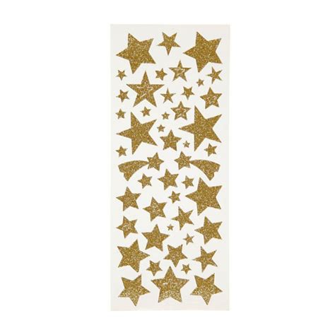 Glitzer Sticker Sterne Gold Blatt X Cm