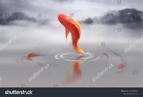 Carp Jumping Out Water Stock Illustration 2233189861 Shutterstock