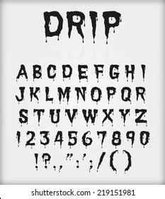 Drip Blood Ink Font Character Alphabet Stock Vector (Royalty Free ...