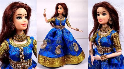 Barbie Doll In Ethnic Indian Gown Design How To Make Indian Gown For