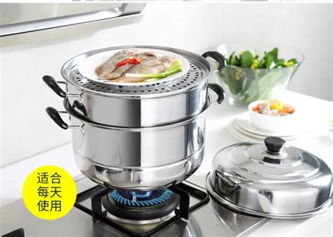 Acb Stainless Steel Steamer Cookware Multi Functional Three Layers