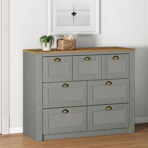 Commode BOLTON Buffet Meuble De Rangement Avec 3 Petits Et 4 Grands