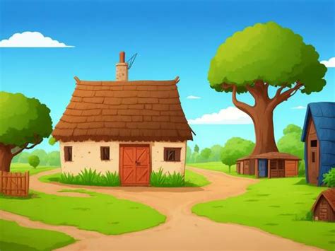 Cartoon Village House Background Stock Photos, Images and Backgrounds for Free Download