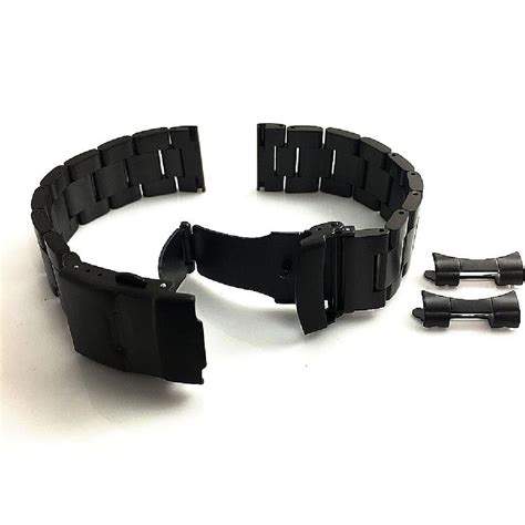 Steel And Leather Black Replacement Watch Band Fits Casio MTP VD03 MTP